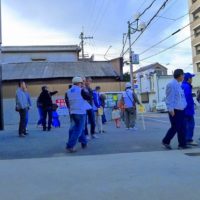 岸和田市の避難訓練の模様