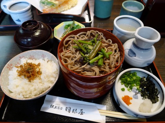 出雲の献上そば　羽根屋の割子3色定食