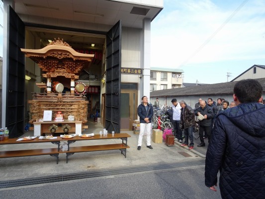 春木旭町のだんじり小屋開きの司会