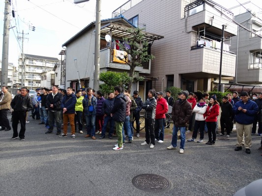 春木旭町のだんじり小屋開きの祭り関係者