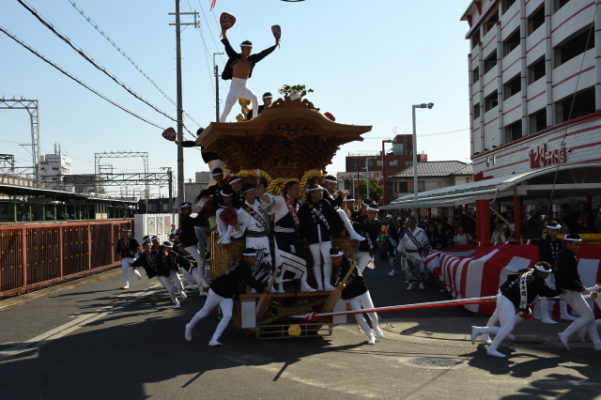 2017年　春木だんじり祭り　春木旭町　試験引き　やり回し