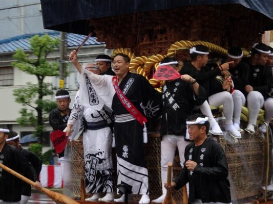 平成29年　春木旭町　宵宮　雨天激走　曳行責任者