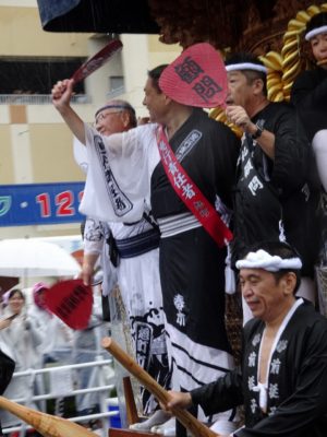 平成29年　春木旭町　宵宮　雨天　曳行責任者ラパーク２