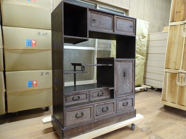 100年　前　桑の和棚　修理前　田中家具製作所
