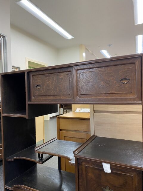 100年ほど前のとても品質のいい桑の和棚修理後　田中家具製作所